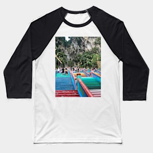 Colorful stairs to Batu Caves entrance Baseball T-Shirt